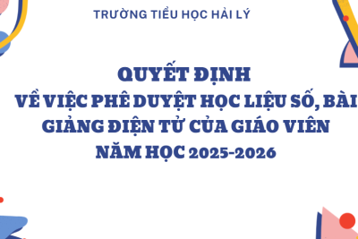 Quyết định về việc phê duyệt học liệu số, bài giảng điện tử của giáo viên
