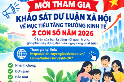 MỜI THAM GIA KHẢO SÁT DƯ LUẬN XÃ HỘI VỀ MỤC TIÊU TĂNG TRƯỞNG KINH TẾ 2 CON SỐ NĂM 2026